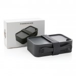 Boîte repas personnalisable avec cuichette couleur gris graphite vue dans une boîte