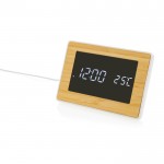 Horloge en bambou avec ABS et affichage LED couleur bois