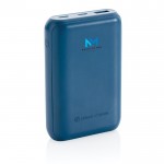 Batterie externe à charge rapide couleur bleu vue avec logo