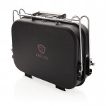 Barbecue portable avec format valise couleur noir vue avec logo