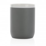 Tasse en céramique avec bord blanc couleur gris quatrième vue