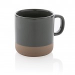 Mug en céramique émaillée en deux couleurs couleur gris foncé