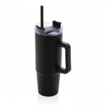 Mug thermique en plastique recyclé à couvercle 3 voies 900ml couleur noir