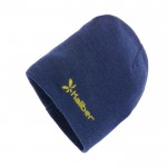 Bonnet classique en laine Polylana couleur bleu marine vue avec logo
