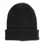 Bonnet d'hiver fabriqué en matériaux durables couleur noir deuxième vue