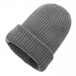 Bonnet d'hiver fabriqué en matériaux durables couleur gris foncé troisième vue