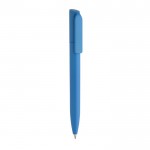 Mini-stylo écologique à torsion et encre bleue Dokumental® couleur cyan