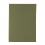 Conférencier avec carnet de notes couleur vert militaire troisième vue