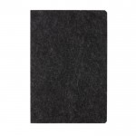 Carnet en feutre issu de matériaux recyclés A5 pages lignées couleur noir troisième vue