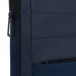 Pochette pour PC 15,6” en RPET à coutures et poche frontale couleur bleu marine cinquième vue