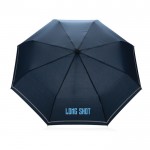 Mini parapluie avec détails réfléchissants couleur bleu marine vue avec logo