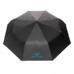 Petit parapluie pliant bicolore couleur bleu marine vue avec logo