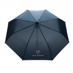 Petit parapluie coupe-vent couleur bleu marine vue avec logo