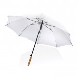 Parapluie recyclé avec manche en bambou couleur blanc quatrième vue