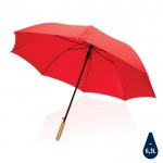 Parapluie recyclé avec manche en bambou couleur rouge