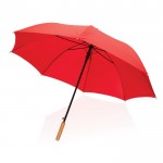Parapluie recyclé avec manche en bambou couleur rouge quatrième vue