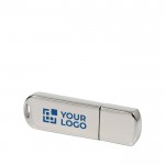 Clé USB pour entreprise chromée avec zone d'impression