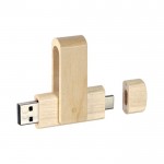 Clé USB en bois avec connexion OTG-C pour entreprise