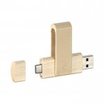 Clé USB en bois avec connexion OTG-C personnalisable