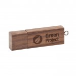 Clé USB en bois gravée avec vitesse 3.0 bois foncé avec logo