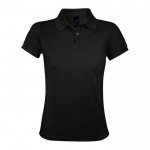 Polo femme polyester et coton 200 g/m2 couleur noir