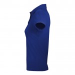 Polo femme polyester et coton 200 g/m2 couleur bleu roi deuxième vue
