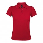 Polo femme polyester et coton 200 g/m2 couleur rouge