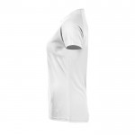 T-shirt de sport personnalisé pour femme couleur blanc vue latérale