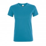 T-shirt femme en coton pour entreprises couleur cyan