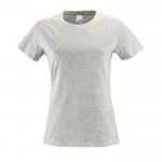 T-shirt femme en coton pour entreprises couleur gris clair chiné