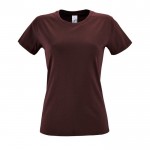 T-shirt femme en coton pour entreprises couleur grenat
