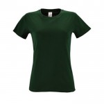 T-shirt femme en coton pour entreprises couleur vert foncé