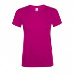 T-shirt femme en coton pour entreprises couleur fuchsia