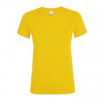 T-shirt femme en coton pour entreprises couleur jaune foncé