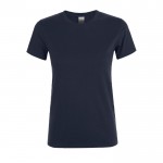 T-shirt femme en coton pour entreprises couleur bleu foncé