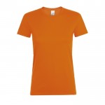 T-shirt femme en coton pour entreprises couleur orange