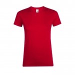 T-shirt femme en coton pour entreprises couleur rouge