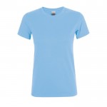 T-shirt femme en coton pour entreprises couleur bleu pastel