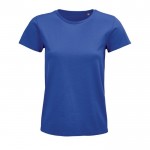 T-shirt éco femme en matières organiques couleur bleu roi