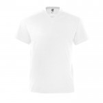 T-shirt promotionnel basique col V couleur blanc