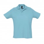 Polo en coton personnalisé avec la marque couleur bleu ciel