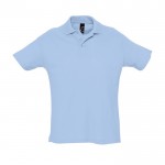 Polo en coton personnalisé avec la marque couleur bleu pastel