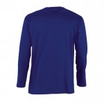 Tee shirt manches longues avec logo couleur bleu ultramarine vue arrière