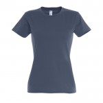 T-shirt femme personnalisé pour entreprise couleur bleu jean
