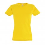 T-shirt femme personnalisé pour entreprise couleur jaune foncé