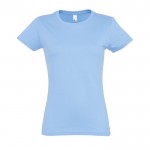 T-shirt femme personnalisé pour entreprise couleur bleu pastel