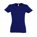 T-shirt femme personnalisé pour entreprise couleur bleu ultramarine