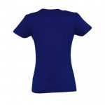 T-shirt femme personnalisé pour entreprise couleur bleu ultramarine vue latérale