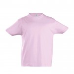 Modèle enfant de tee shirt publicitaire couleur rose clair 