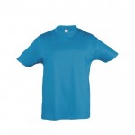 T-shirts basiques pour enfants personnalisés couleur cyan